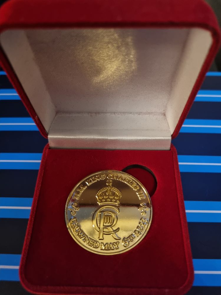 Velvet Commemorative Gold Coin In Red Velvet Box product image