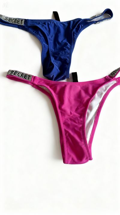 Victoria Secret Diamanté Blue And Pink Bikini Bottoms