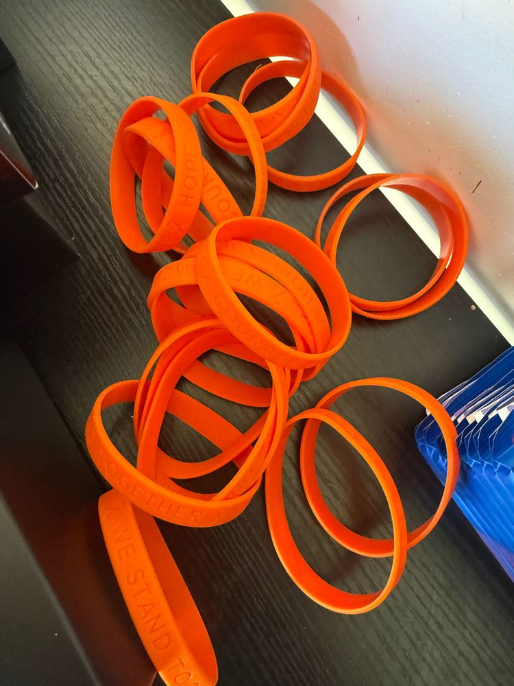 Charity bands for AML Cancer Orange Silicone Wristbands 