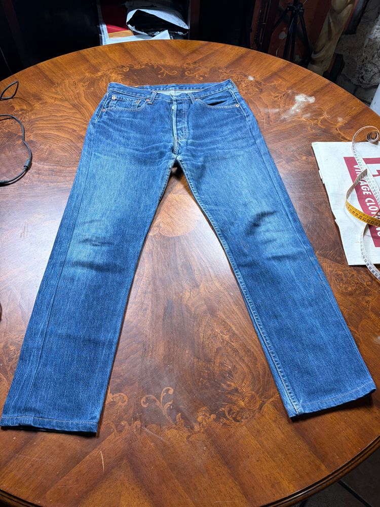 Levi'S 501 blu denim w32  image 3