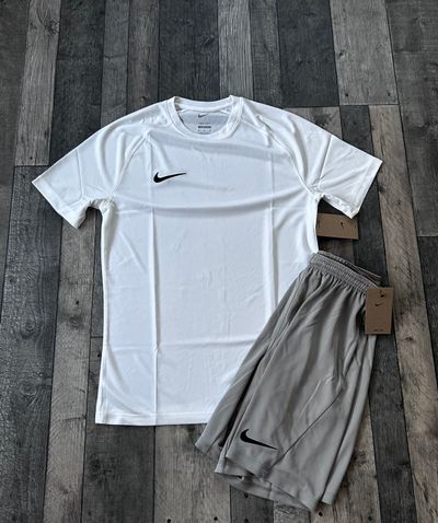 NIKE DR-FIT SHORT SET ‘WHITE PEWTER GREY’