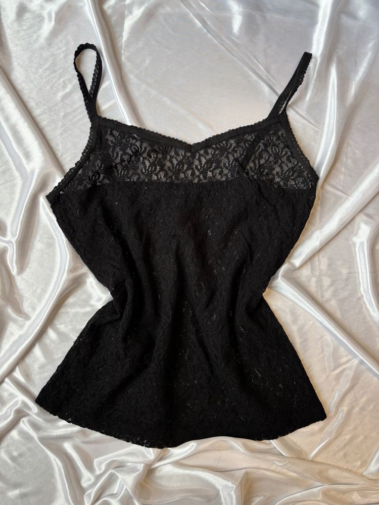 Mango Black Lace Camisole Top product image