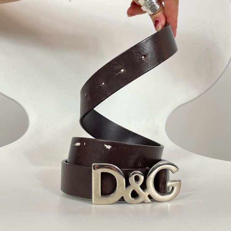 Dolce & Gabbana Brown Leather Belt With D&G Buckle