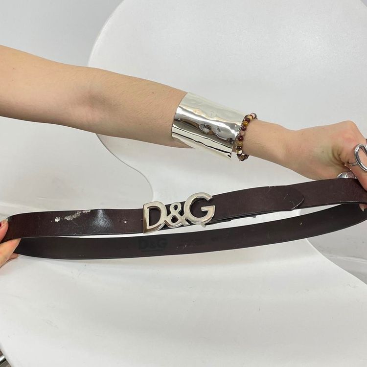 Dolce & Gabbana Brown Leather Belt With D&G Buckle image 3