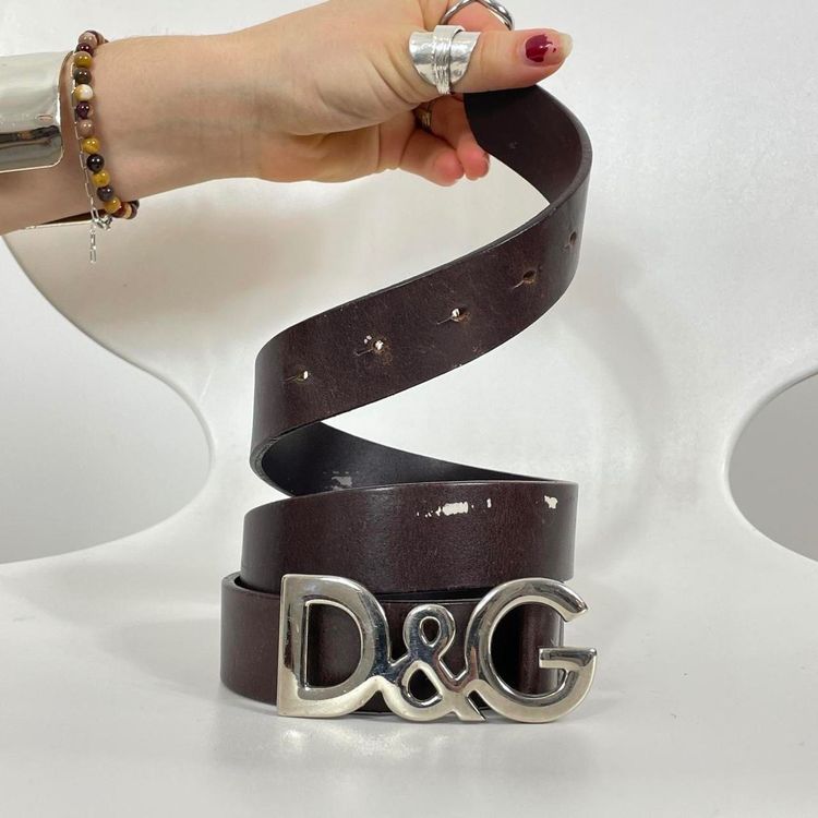 Dolce & Gabbana Brown Leather Belt With D&G Buckle image 2