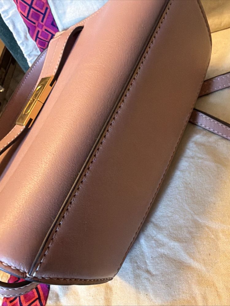 Tory Burch Lee Radziwill Petite Tote Bag Pink £660 New Leather Mini Crossbody image 6
