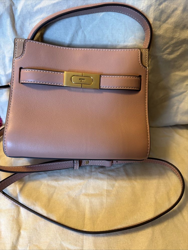 Tory Burch Lee Radziwill Petite Tote Bag Pink £660 New Leather Mini Crossbody image 1