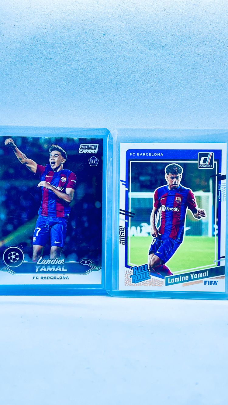 Lote 2 RCs - Lamine Yamal - Barcelona - Stadium 23-24+Donruss rated rookie 23-24