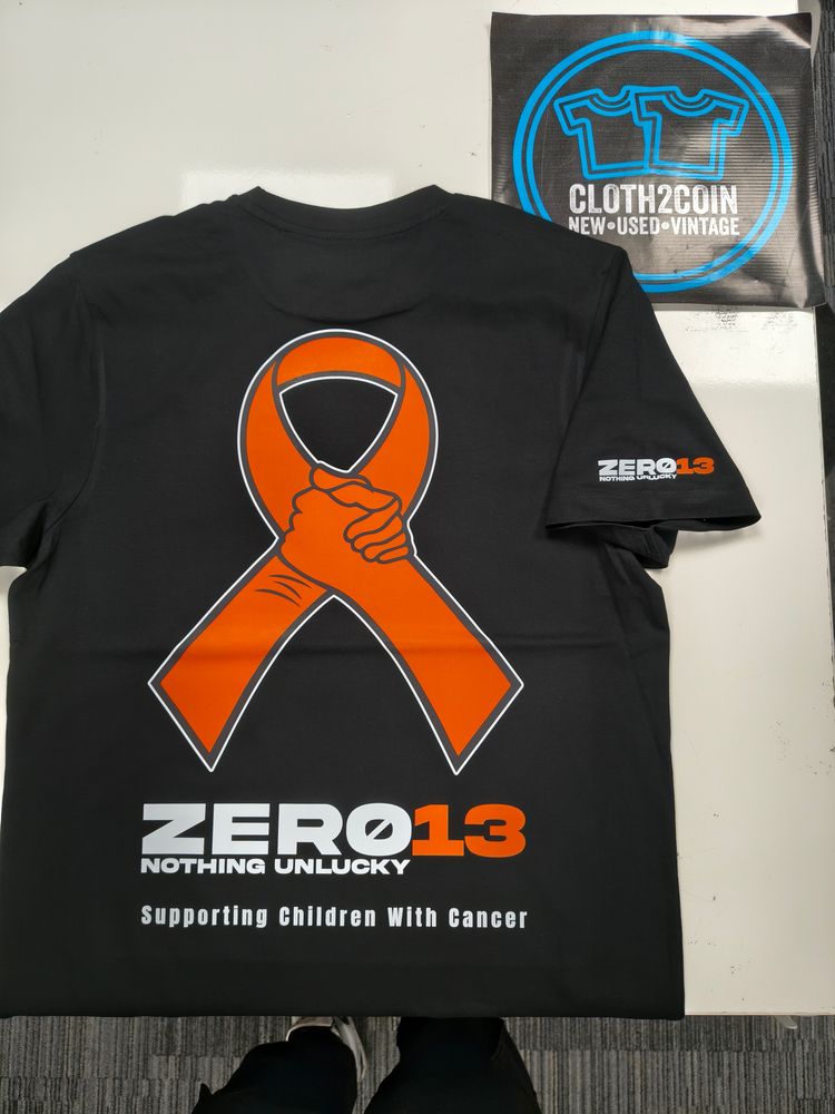 Zero13 x Sinden Aml Cancer Charity T-Shirt, brand new