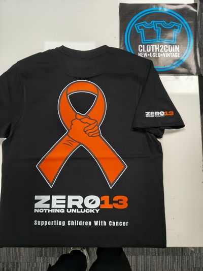 Zero13 x Sinden Aml Cancer Charity T-Shirt, brand new 1