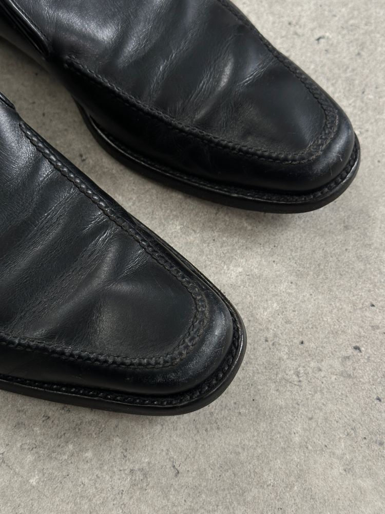 Giorgio Armani 1990s Leather Apron Toe Loafers - UK 7 8