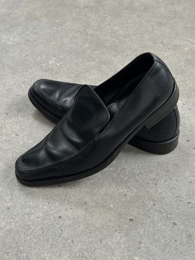 Giorgio Armani 1990s Leather Apron Toe Loafers - UK 7 6