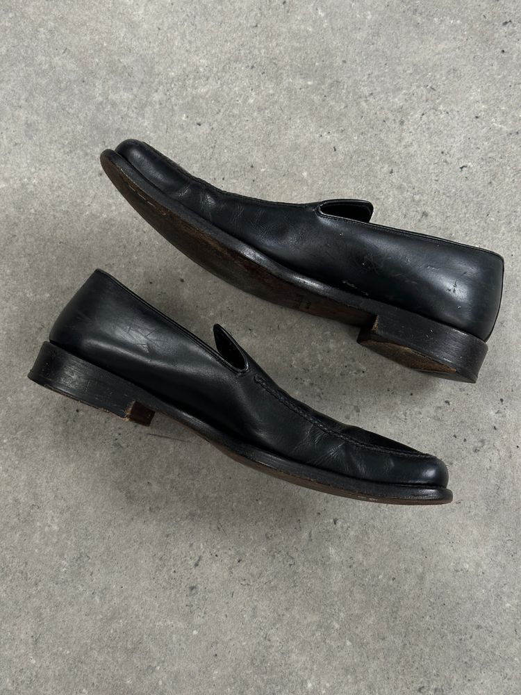 Giorgio Armani 1990s Leather Apron Toe Loafers - UK 7 7