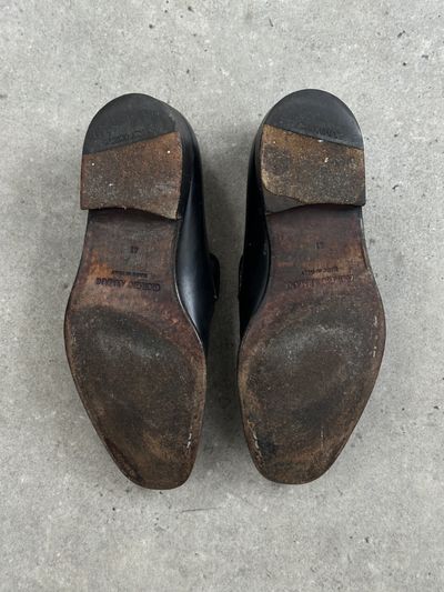 Giorgio Armani 1990s Leather Apron Toe Loafers - UK 7 5