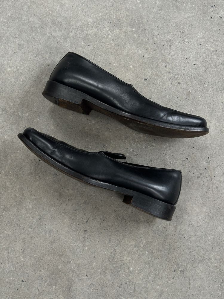 Giorgio Armani 1990s Leather Apron Toe Loafers - UK 7 11
