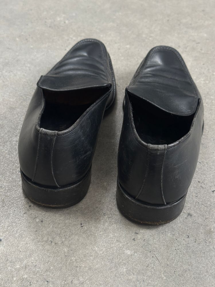 Giorgio Armani 1990s Leather Apron Toe Loafers - UK 7 12