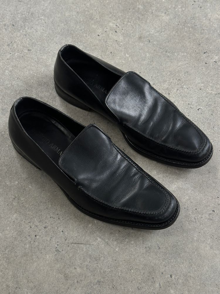 Giorgio Armani 1990s Leather Apron Toe Loafers - UK 7