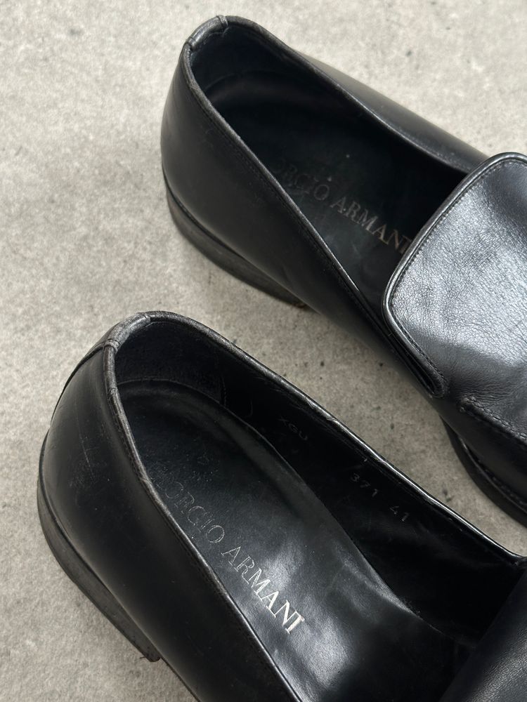 Giorgio Armani 1990s Leather Apron Toe Loafers - UK 7 9