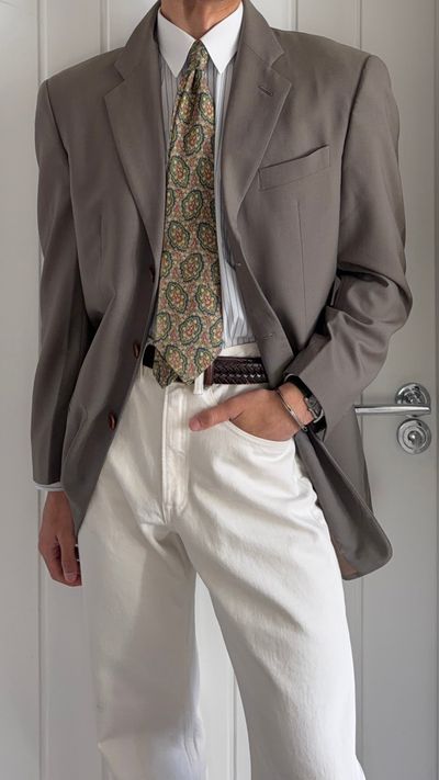 Armani 1990s 3B Wool Sport Jacket Blazer Mushroom Taupe - Size L