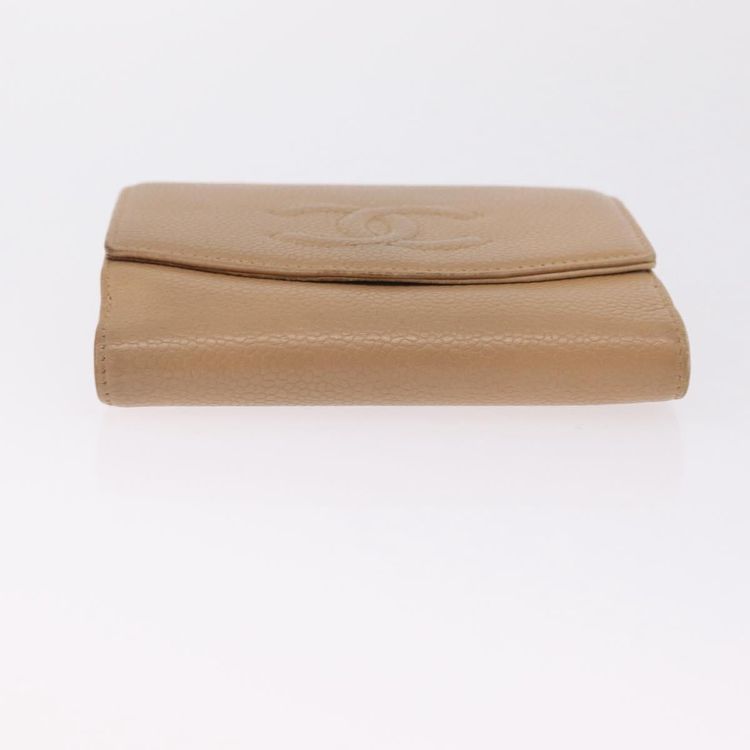 CHANEL Wallet Caviar Skin Beige CC Auth 211073 - Jerrillo image 7