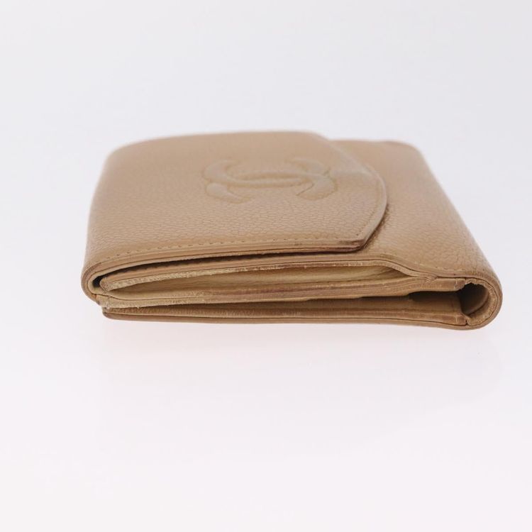 CHANEL Wallet Caviar Skin Beige CC Auth 211073 - Jerrillo image 5