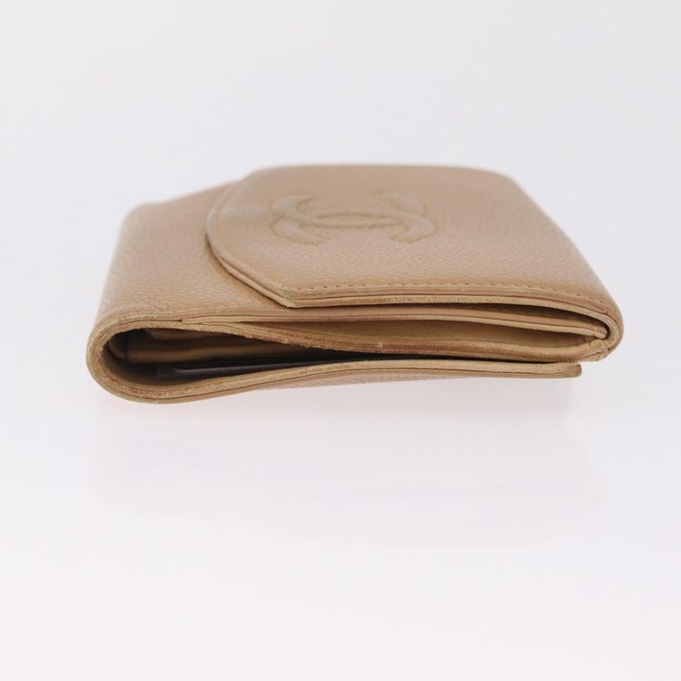 CHANEL Wallet Caviar Skin Beige CC Auth 211073 - Jerrillo image 4