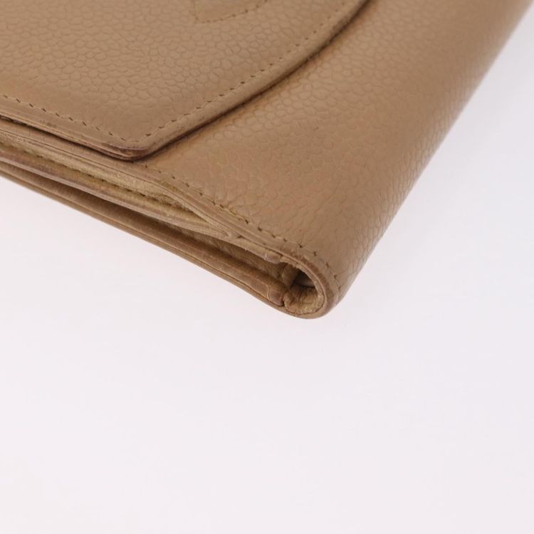 CHANEL Wallet Caviar Skin Beige CC Auth 211073 - Jerrillo image 8