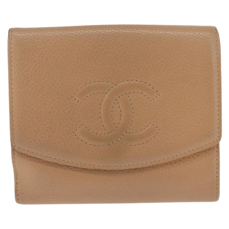 CHANEL Wallet Caviar Skin Beige CC Auth 211073 - Jerrillo image 2