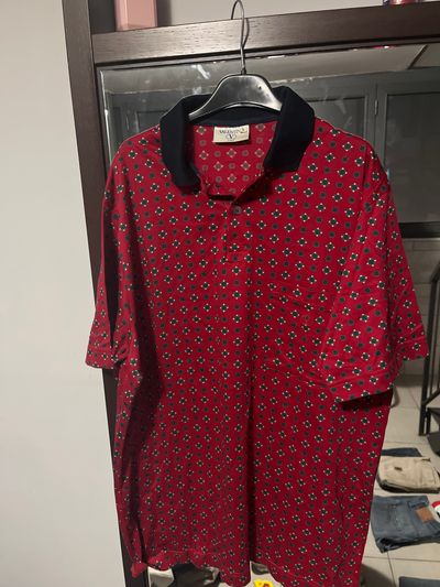 Valentino Red Patterned Polo Shirt