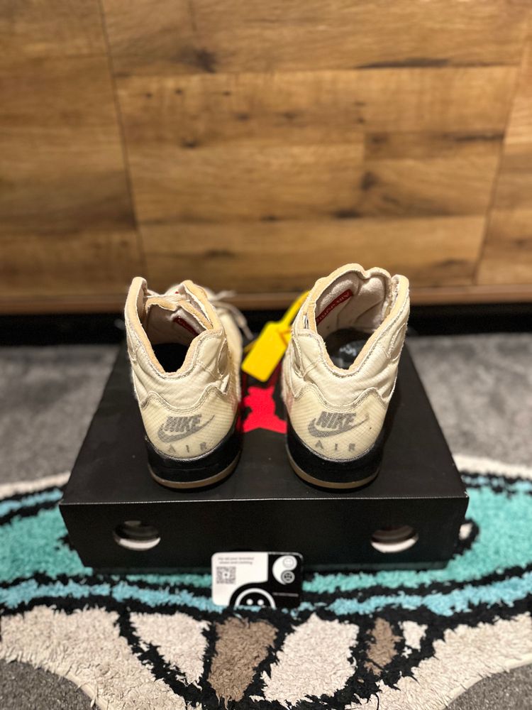 Nike Jordan 5 Retro Off-White “Off-White Sail” U.K. 9 obraz 7
