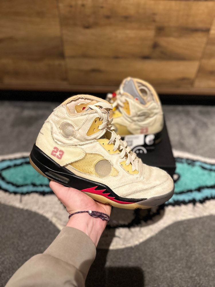 Nike Jordan 5 Retro Off-White “Off-White Sail” U.K. 9