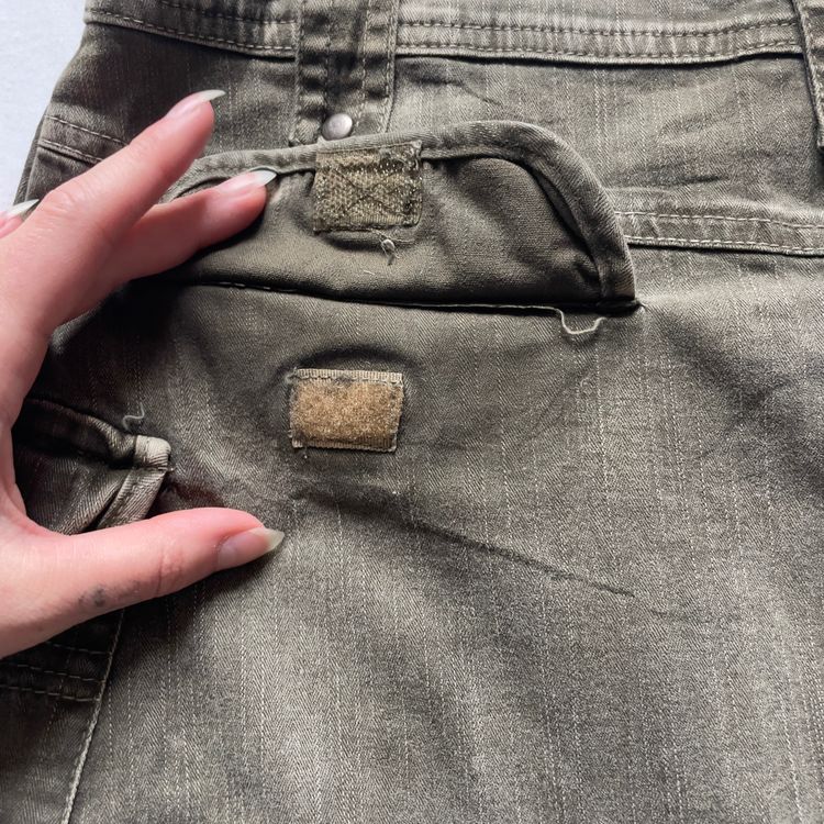Y2K Faded Khaki Cargo Mini Skirt imagen 8