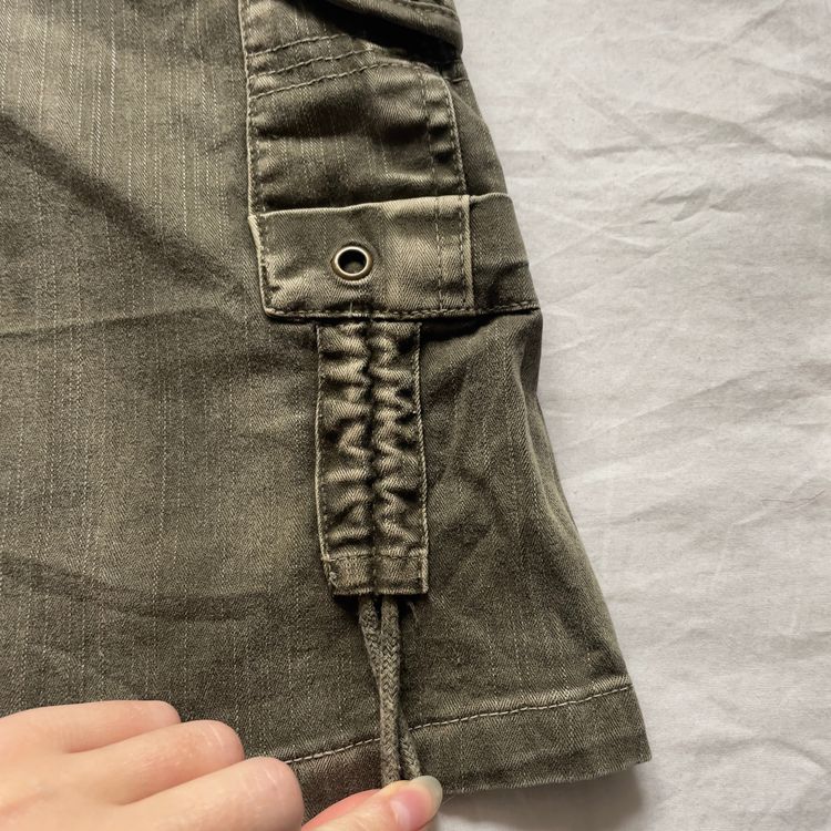 Y2K Faded Khaki Cargo Mini Skirt imagen 10