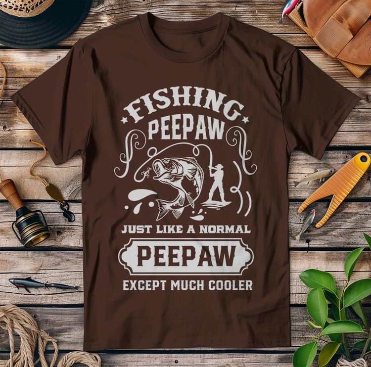 Fishing Peepaw Just Cooler Than T-Shirt 5