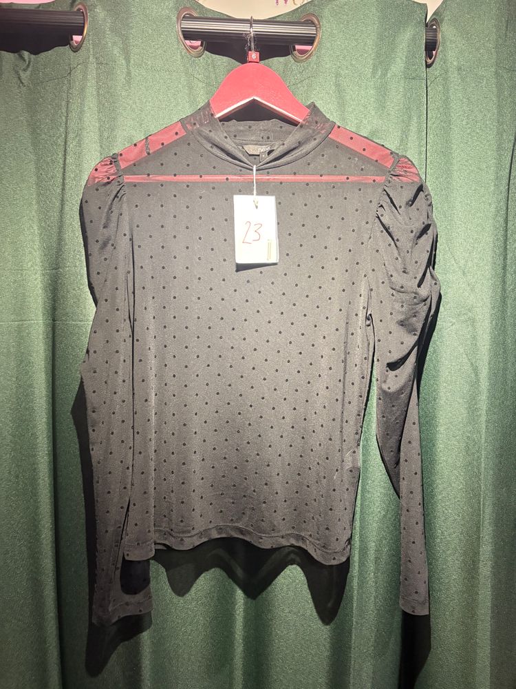 Next Black Polka Dot Long Sleeve Top