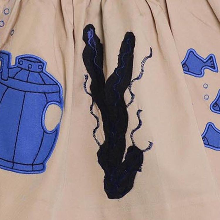 MAGIC MENDING PRELOVED Beige Cotton Skirt with Submarine, 4 years imagen 4