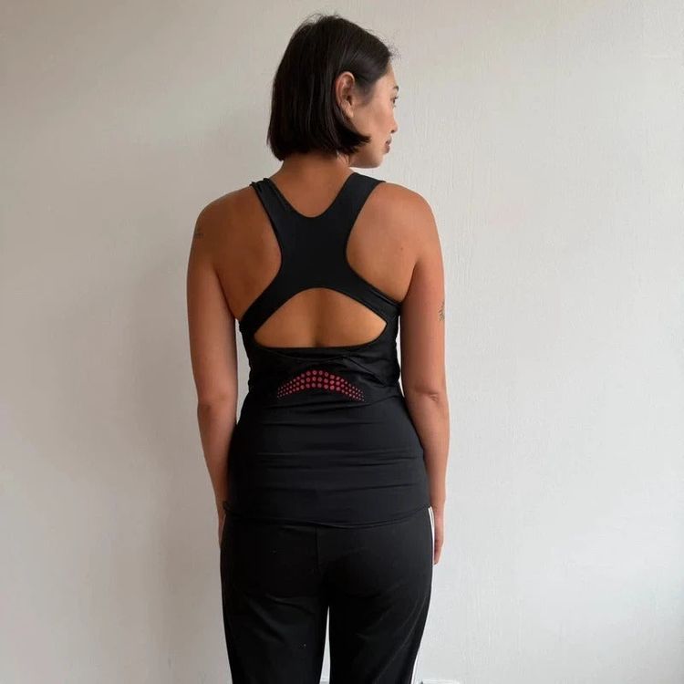 Black + pink sporty Reebok top - Size M obraz 2