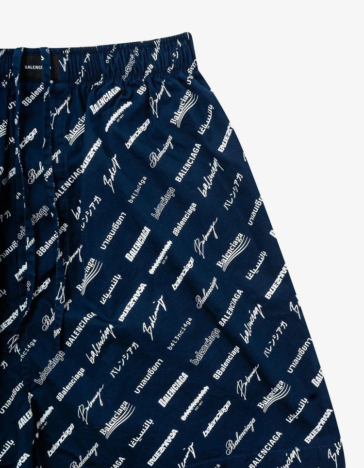 Balenciaga Blue Logomania Pyjama Shorts 7