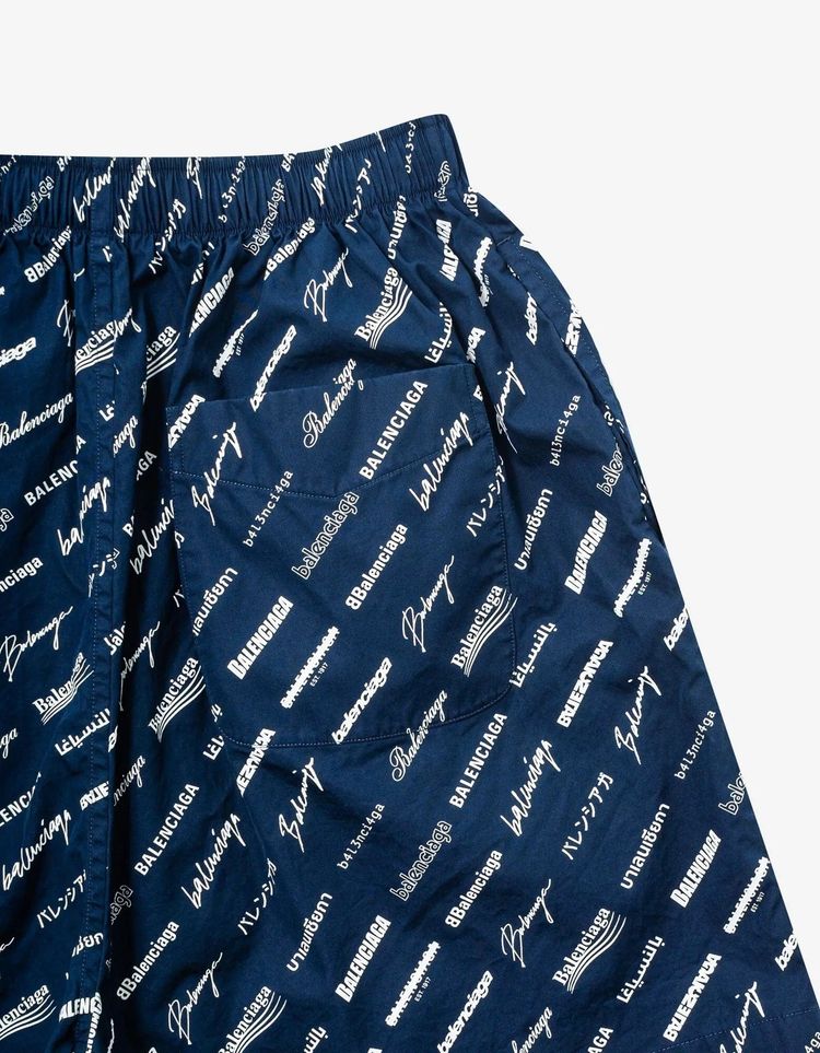 Balenciaga Blue Logomania Pyjama Shorts 8