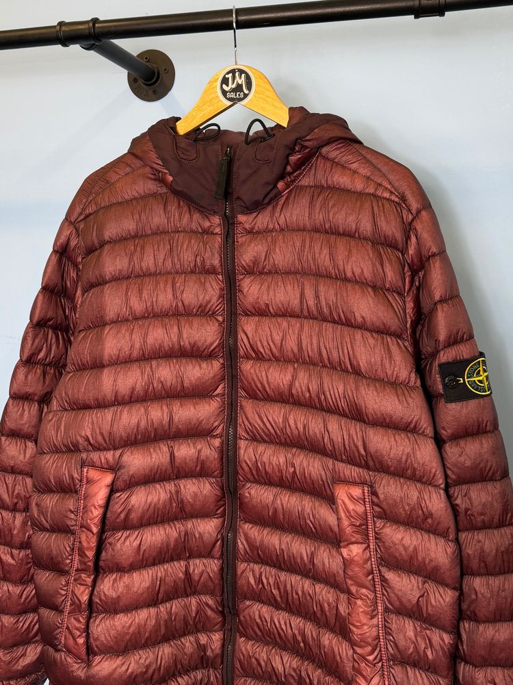 XXL Stone Island Burgundy Purple Garment Dyed Down 26 GR X SQM N Jacket image 2