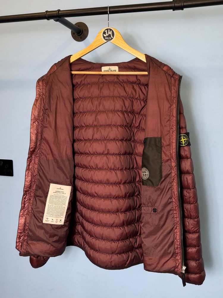 XXL Stone Island Burgundy Purple Garment Dyed Down 26 GR X SQM N Jacket image 3