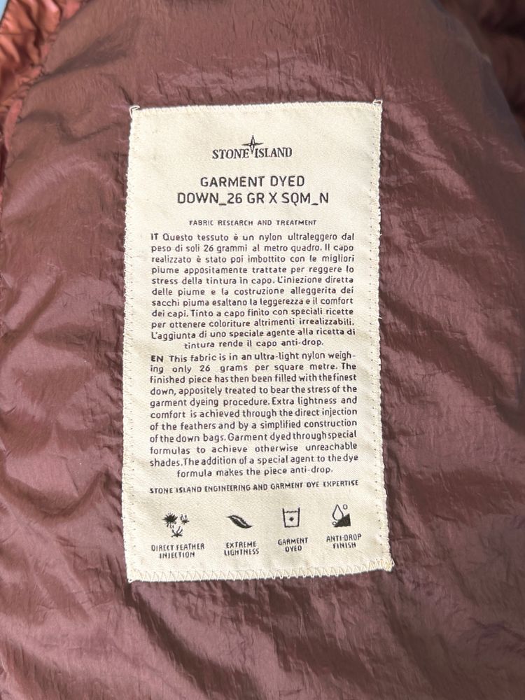 XXL Stone Island Burgundy Purple Garment Dyed Down 26 GR X SQM N Jacket image 5