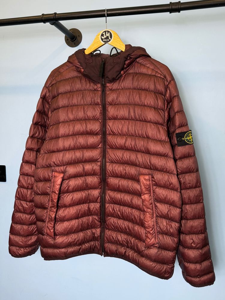 XXL Stone Island Burgundy Purple Garment Dyed Down 26 GR X SQM N Jacket image 1