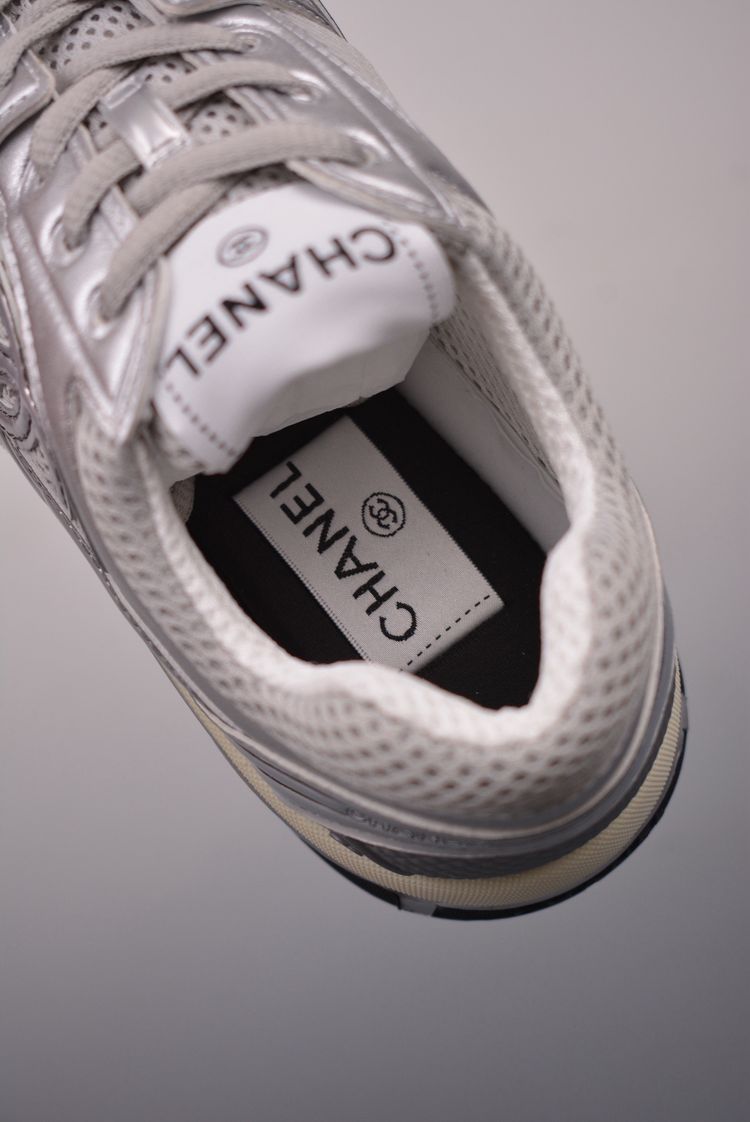 Chanel Silver Sneakers image 6