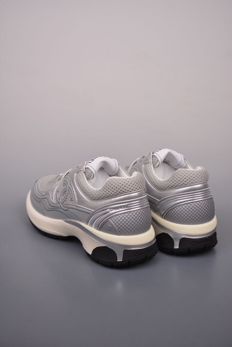Chanel Silver Sneakers image 5