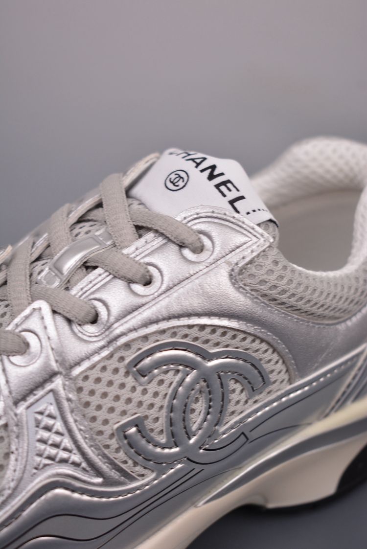Chanel Silver Sneakers image 3