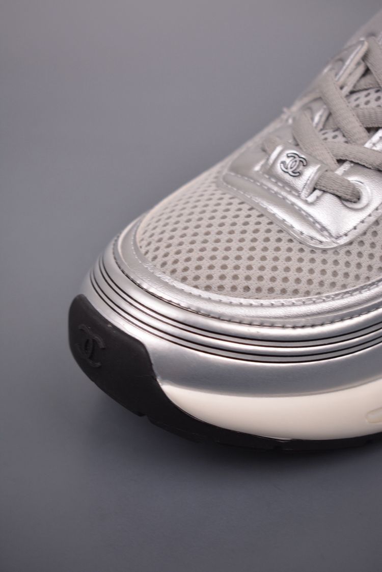 Chanel Silver Sneakers image 9