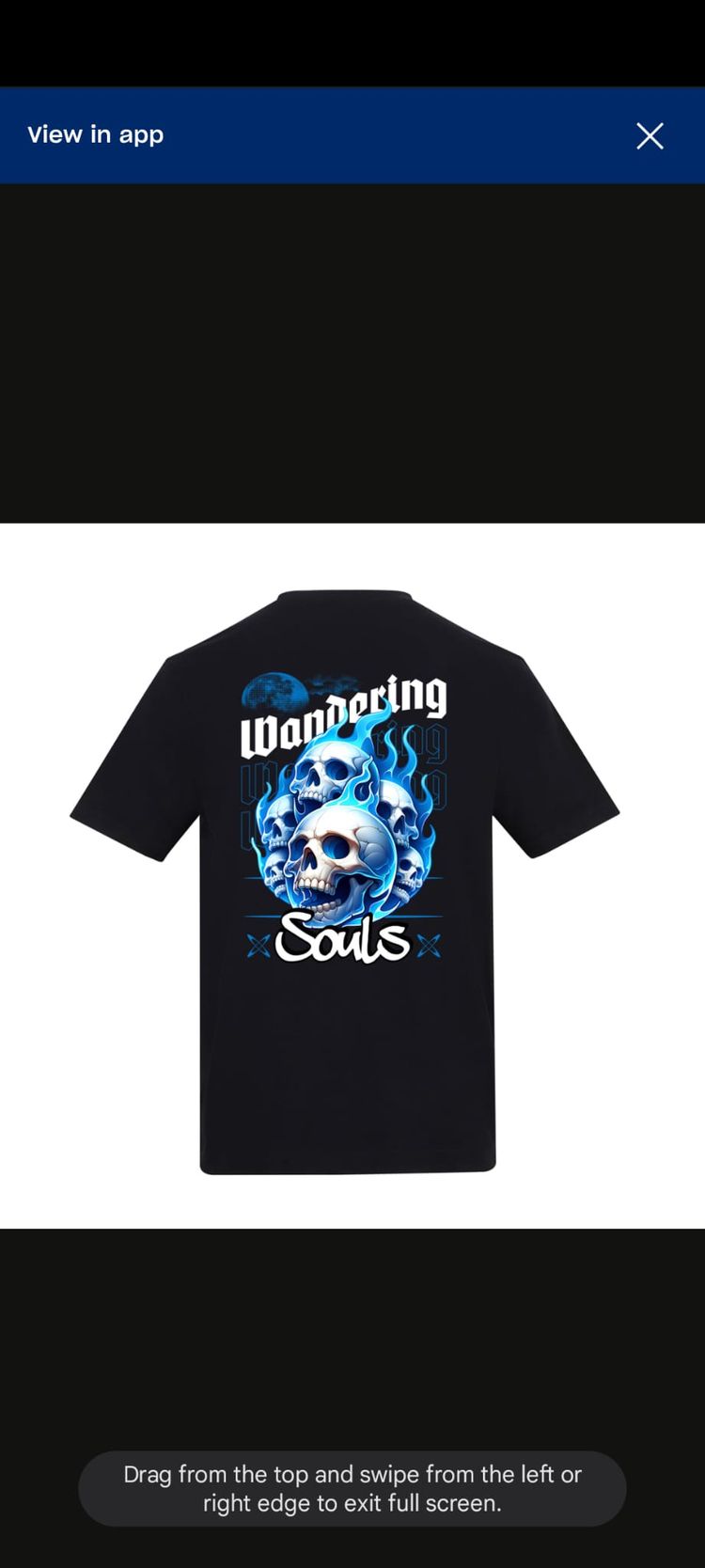 Zero13 Wandering Souls black Graphic T-Shirt, new