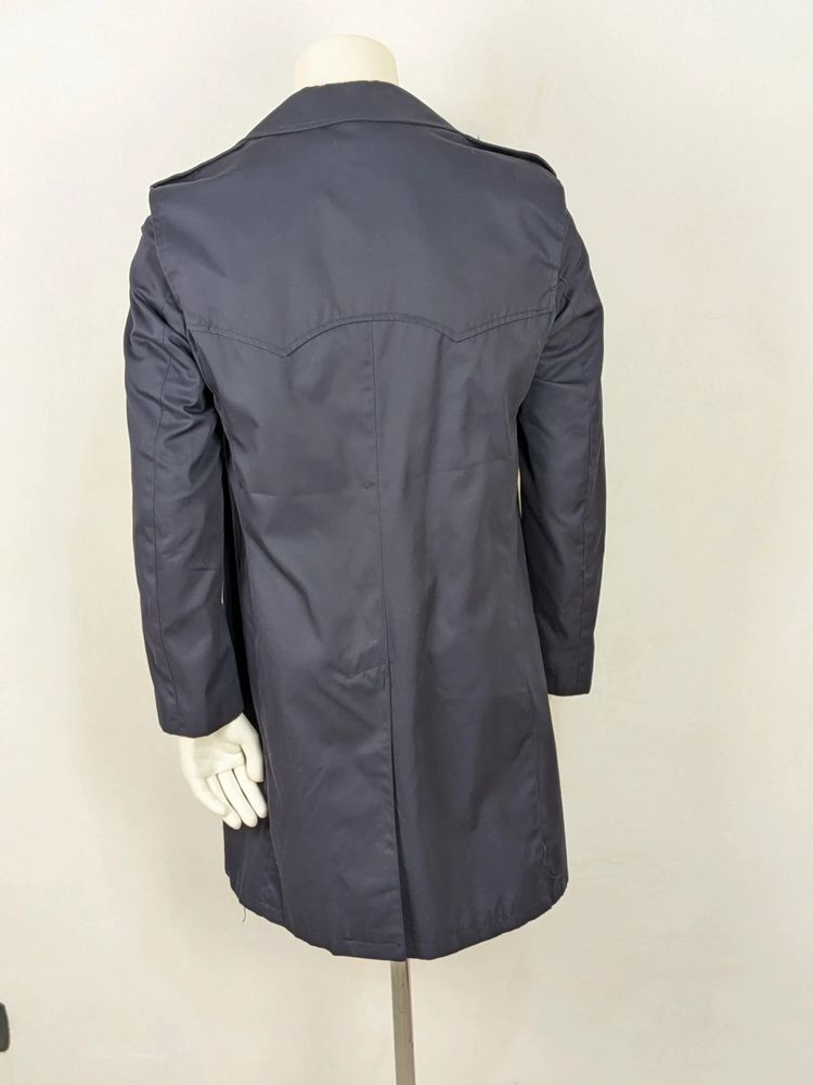 Trench impermeabile militare vintage 1989 - Blu Notte obraz 2