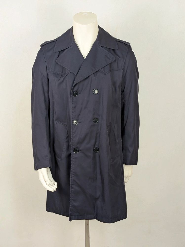 Trench impermeabile militare vintage 1989 - Blu Notte image 1